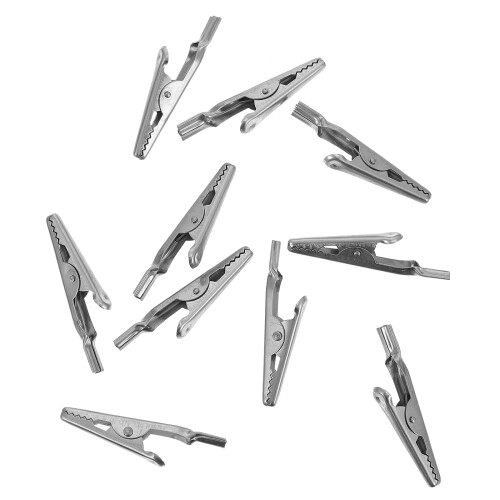 20Pcs Stainless Steel Clips Quick Testing Metal Clamps Silver Durable 1