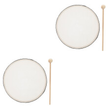 2Sets Kinder Percussion Trommel Holz Beige Mit Trommelstöcken