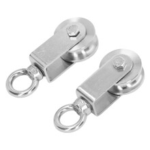 Edelstahldrahtseilrolle 2er Set 360 Drehung, Doppelrad, Heavy Duty