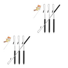 8St Zwarte Metalen Poppenstokken Met Comfortabele Grip Voor Handpoppen