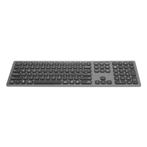 Teclado numérico sem fio com 110 teclas e funções de atalho. Compatibilidade universal com Mac, Windows e Android. 1