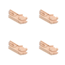 4Stk Holz Zuggleise DIY Spielset Khaki Mit Zubehör Für Kinder