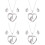 4Sets Herzförmiges Halskette Ohrstecker Set Modeschmuck Silber 1