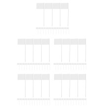 120Pcs White PVC Yard Flag Markers with Strong Stainless Steel Stakes