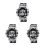 3Pcs Light Grey Men Sport Watch Digital Display Waterproof Timer Alarm 8