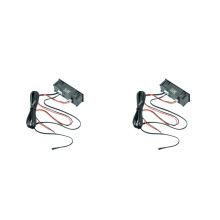 2Pcs Outdoor Digital Car Thermometer Clock Black Dual Sensor Adhesive