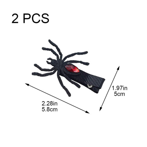 Haarclips met spin en spinnenweb, Halloween set van 2 2