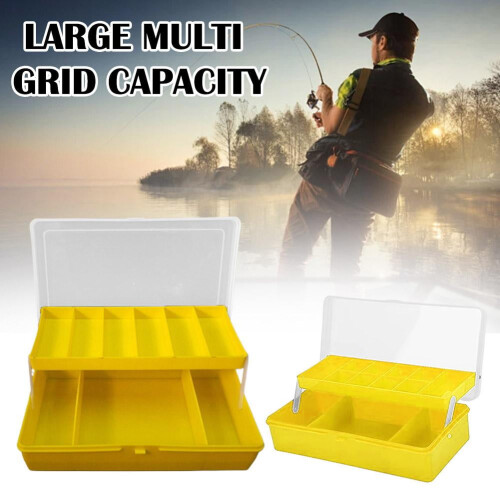 Portable Fishing Tackle Box 13 Compartments Double-deck Storage Case Carp 1