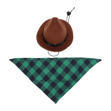 Western Themed Parties Pet Cowboy Costume Cosplay Cap Halloween Costumes For Dogs Cats Stylish Retro Design With Adjustable Fit Chin Strap Durable