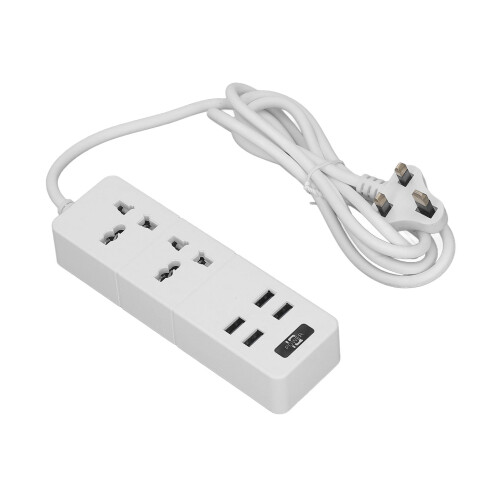 USB Power Strip Universal Socket Extension Cord With High Power Multiple Safety Protection White 1