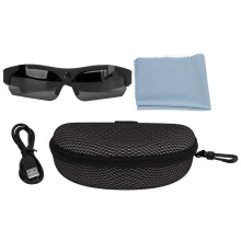 Lunettes Bluetooth avec verres polarisés, lunettes de sport avec caméra intégrée, haut-parleur sans fil, protection UV, design mains libres.