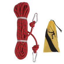 Camping Rope Static10mm Diameter High Strength Polyester Reinforced Silk Outer Skin Abrasion Resistant For Rock Climbing Hiking Hammock Red