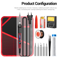 Temperature Adjustable Soldering Iron Kit Fast Heating LCD Display High Power Soldering Accessories For Ergonomic Design Cooling Effect Portable