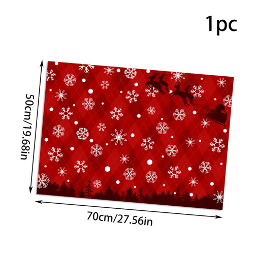 Weihnachtspapier mit Bäumen, Hirschen, Schneeflocken, 1 2
