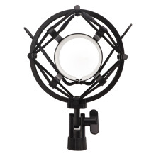 Shock Mount For Condenser Microphones Universal Connector Adapter Anti-Vibration Suspension System180Degree Angle Adjustment Locking Knob Rubber