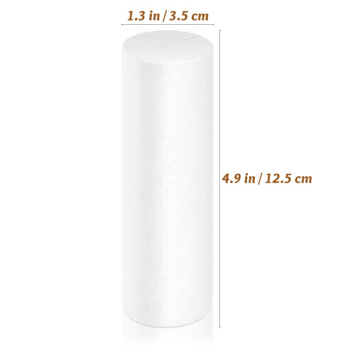 6-Pack White Polystyrene Cylinder Blocks for Crafts, Foam Decoration Accessories for Art Projects 1