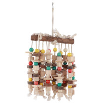 Großer Papageien-Kaublock aus Naturholz mit Haken, sicher und ungiftig, für Graupapageien, Amazonen, Aras, vielseitiges Design zum Klettern und