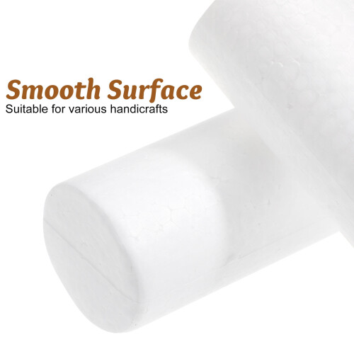 6-Pack White Polystyrene Cylinder Blocks for Crafts, Foam Decoration Accessories for Art Projects 2