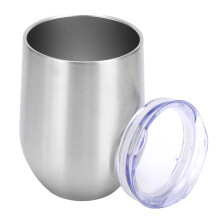 Isolierter Weinbecher (355 ml) mit doppelwandiger Vakuumisolierung und Deckel, geeignet für alle Getränke, leicht, kondenswasserfrei, komfortabler