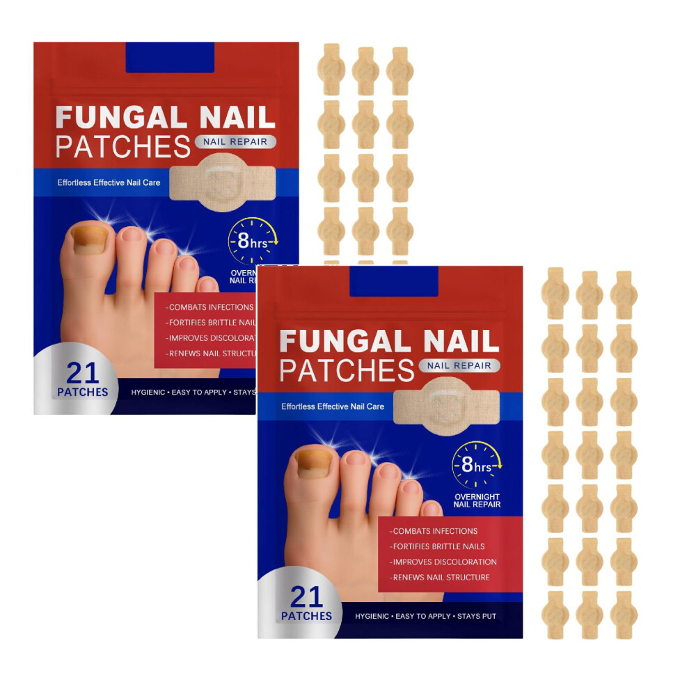 Nail Repair Patch, 42 PCS Fungal Nail Patch, Damaged Thickened Nails Repairing, Overnight Repair for Toenail and Fingernail