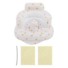 Cute Animal Inflatable Baby Seat With Air Pump, Spine-Supportive Floor Chair For Bath Play Feeding, Easy Carry Toddler Chair For Learning To Sit