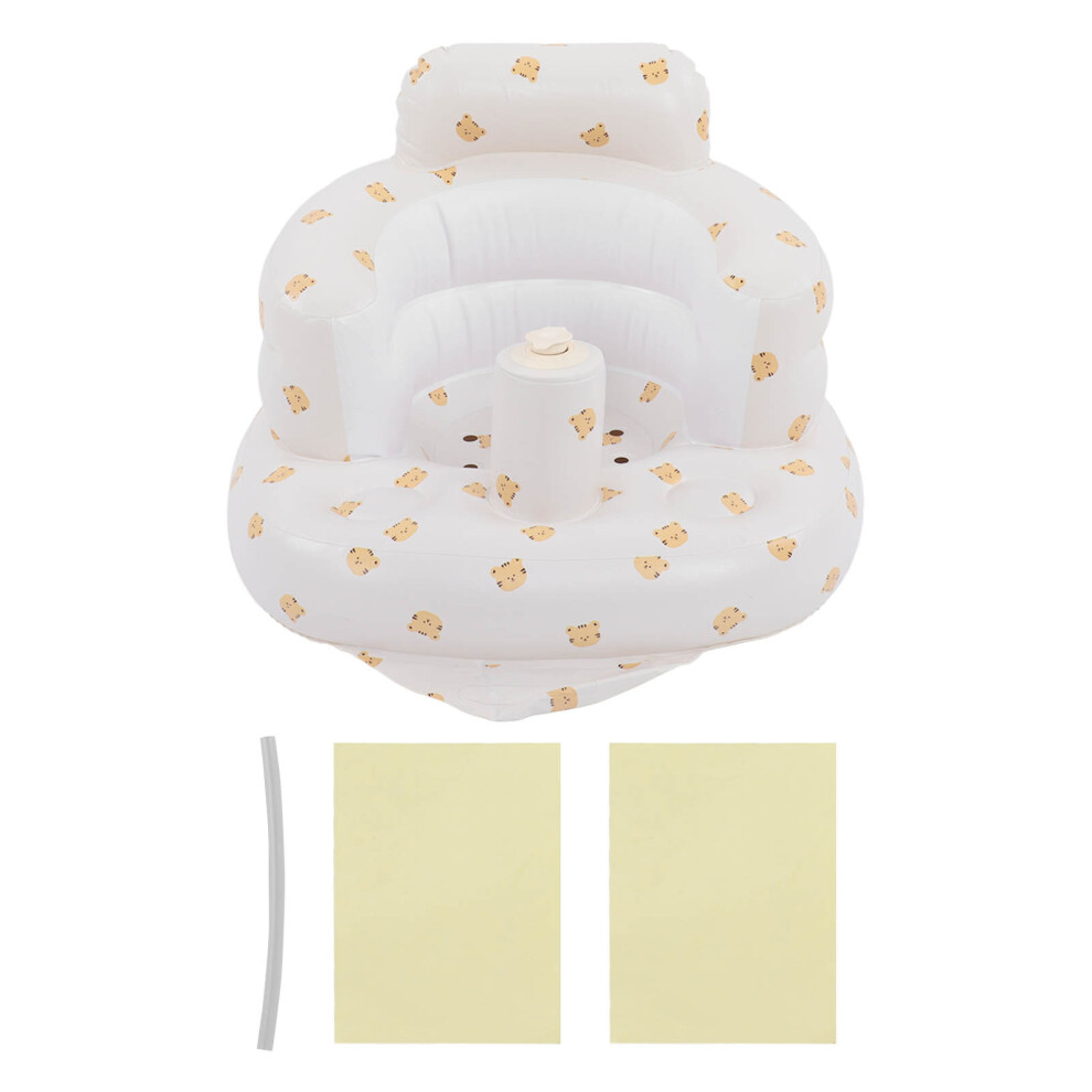 Cute Animal Inflatable Baby Seat With Air Pump, Spine-Supportive Floor Chair For Bath Play Feeding, Easy Carry Toddler Chair For Learning To Sit