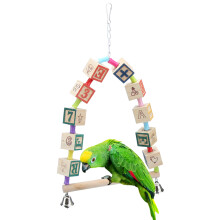 Parrot Chew Toy With Natural Wood And Ropes Vibrant Bird Toy That Promotes Mental Stimulation And Encourages Physical Activity Ideal For Budgies