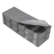2pcs Large Foldable Underbed Storage Bins with Handles – Sturdy Organizer Bags for Clothes, Shoes, Blankets, Pillows – Compatible with Most Bed