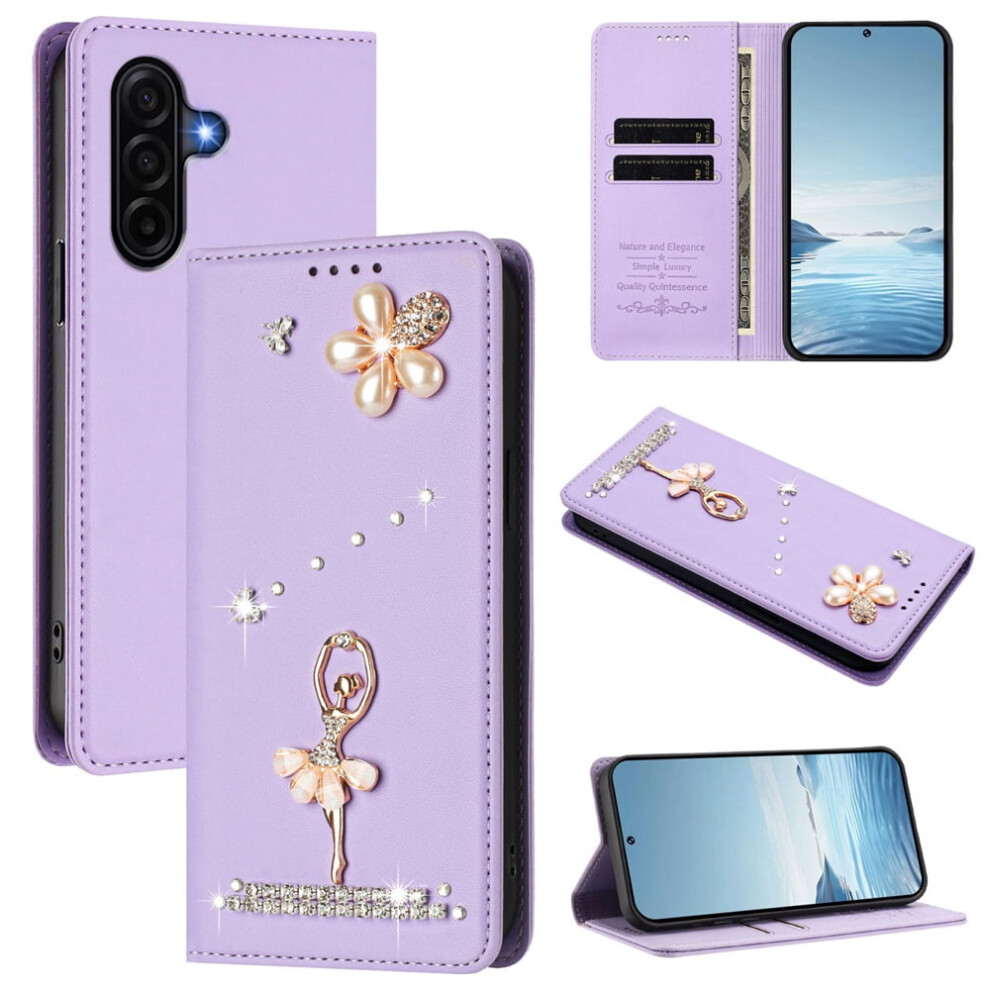 Rfid Blocking Ballet Girl Flip Wallet For Samsung Galaxy 9152228972605
