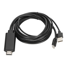 Adaptador HDMI Plug and Play para dispositivos USB tipo C, cable convertidor de vídeo 4K con función de retrocompatibilidad, compatible con
