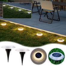 4er-Pack Solar-Gartenleuchten, 16 wasserdichte LEDs, geeignet für Wege, Gärten und Terrassen, 8–10 Stunden Leuchtdauer, einfache Erdspießmontage