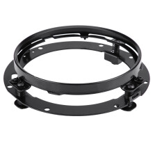 Stainless Steel Headlight Ring Bracket For Harley, Electroplated Finish With Vibration Reduction System, Tilt Adjustable And Trim Ring Compatible