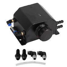 Coolant Recycling System Reservoir Expansion Tank TIG Welded Aluminum Coolant Radiator Tank Universal Coolant Overflow Tank Level Indicator Magnetic