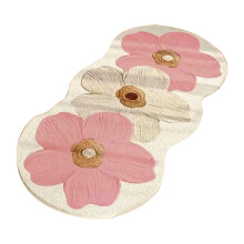 Antislip, wasbaar vloerkleed met bloemenprint en rubberen achterkant, 20x30 inch.