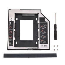 Adaptador para disco rígido com moldura universal, segunda baia para HDD, SSD e DVD, compatível com unidades SATA de 2,5 polegadas, substitui