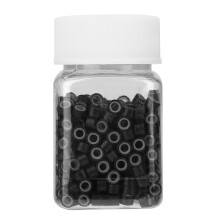 Perles pour extensions de cheveux avec doublure en silicone antidérapante, compatibles avec les extensions à pointes fines et pointues, anneaux
