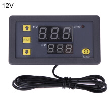 Digitaler Temperaturregler mit Dual-LED-Anzeige, LCD-Digitaltimer, Kühl- oder Heizbetriebsmodus, Temperaturkalibrierungsoption, geeignet für