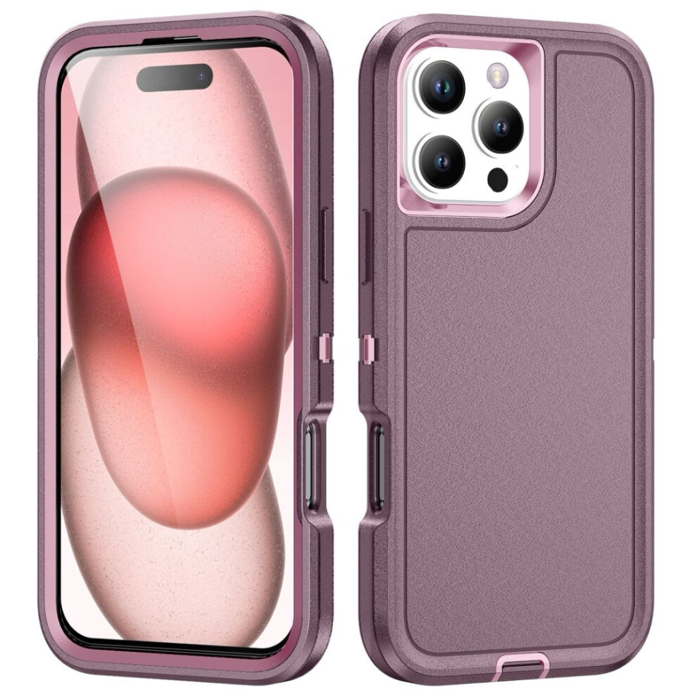 Shockproof Rugged 3-Layer Case For Iphone 16 Pro 6.3", Dust/Drop Proof, Â Compatible With Iphone 16 Pro Purple 9558633072648