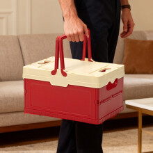 Foldable Camping Storage Box 9.8x6.8x5.8 in – Collapsible Plastic Crate for Car, Picnic, Closet, Toys & Clothes