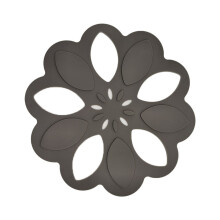 1 PC Creative Hollow Silicone -Slip Pot Mat Insulation Pad Inlaid Double -scalding Pad Dish Mat(7.1Inch7.4Inch,Gray)