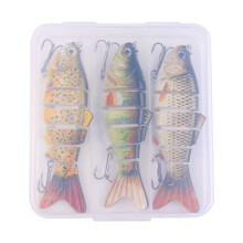Realistic Multi-Jointed Fish Popper Swimbaits, Spinner & Crankbaits for Bass, Trout, Walleye – 3-Pack, Freshwater & Saltwater Compatible