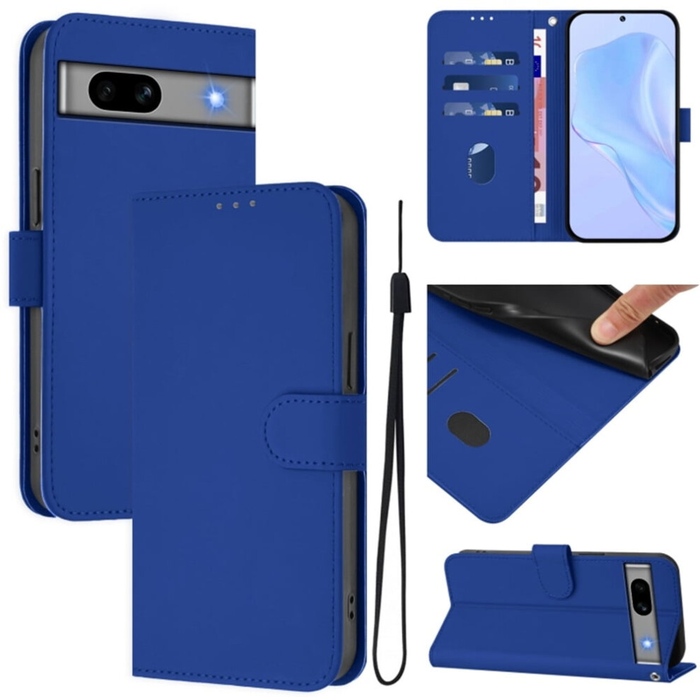 Wallet Case Compatible With Google Pixel 7A Â Pu Leather Magnetic Flip Folio, 3-Card Holder & Wrist Strap, Dark Blue 9485826660477