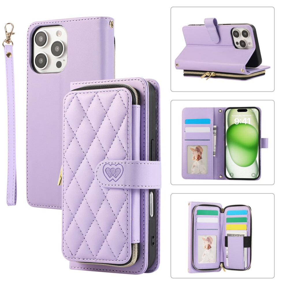 Leather Wallet Case With Strap For Iphone 16 Pro Max 6.9" 9170372584185