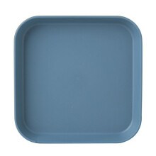 5.5 Inch Square Colored Cat Feeding Bowl – PP Anti-Slip Low Bowl (1.5cm Height) for Kittens/Short-Legged Cats, Wet & Dry Food (Blue)