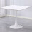 Charles Jacobs Charles Jacobs White Square Ceramic Dining Tabletop Metal Base Dinner Kitchen Table 3