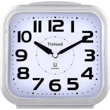 5.5" Silent Analog Alarm Clock with Beep, Increasing Volume, Snooze & Manual Light – Battery Operated, Easy Set, Silver