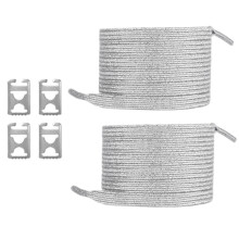 Adult Glittering Metallic Not Tie Shoelaces for Easy Wear Sneakers Elastic Shoe Laces Strings with Hiding Metal Clips