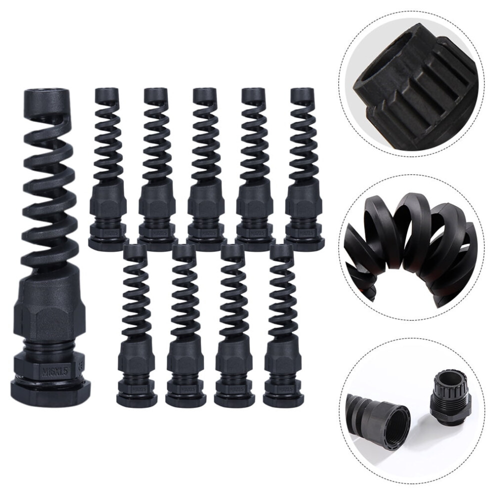 Cable Gland Strain Relief Connector 10 Pcs Black 9170372584697