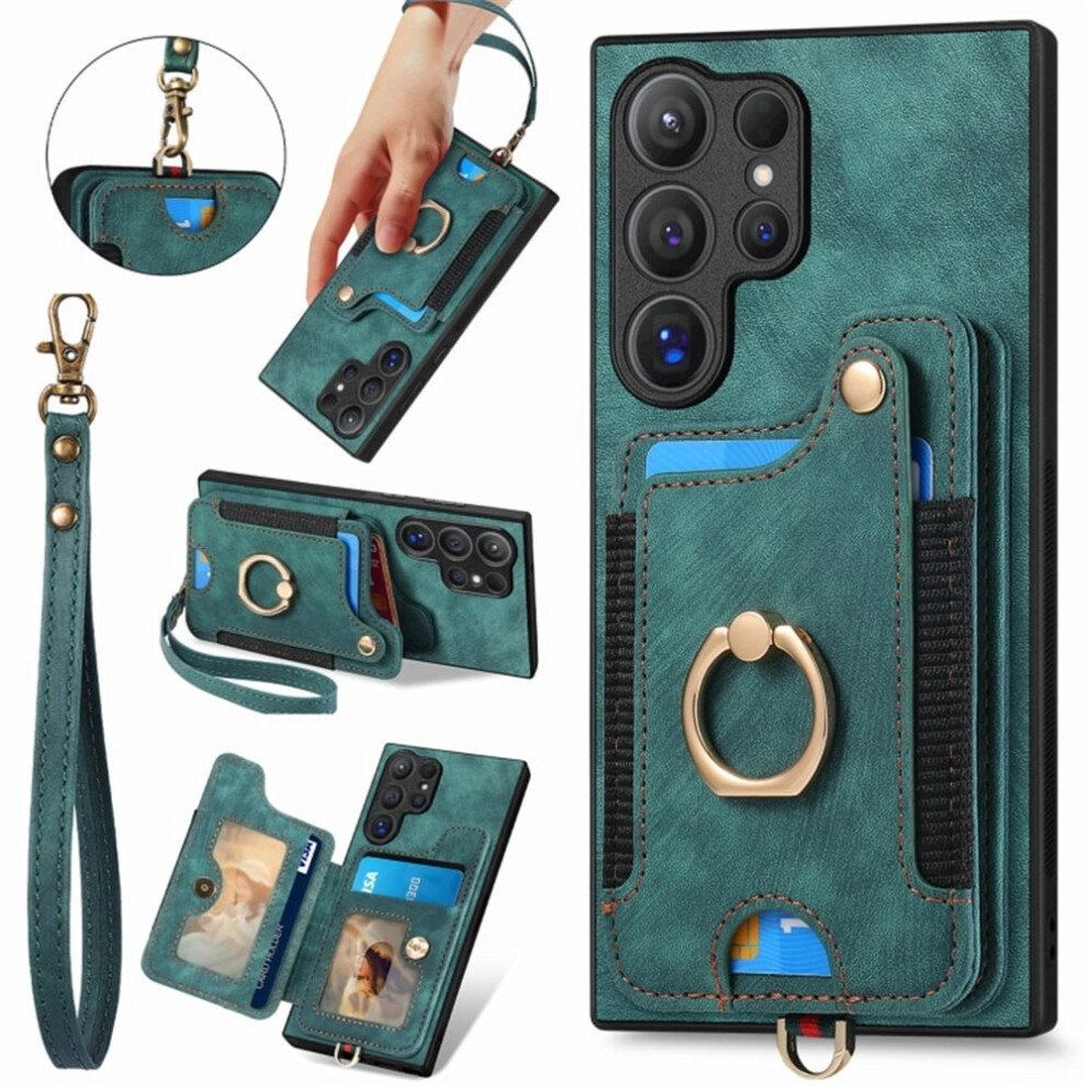 Compatible With Samsung Galaxy S21 Ultra 5G Pu Leather Wallet Case With Rfid Blocking, Ring Holder, Kickstand, Wrist Strap & Magnetic Closure Â 9485826661634