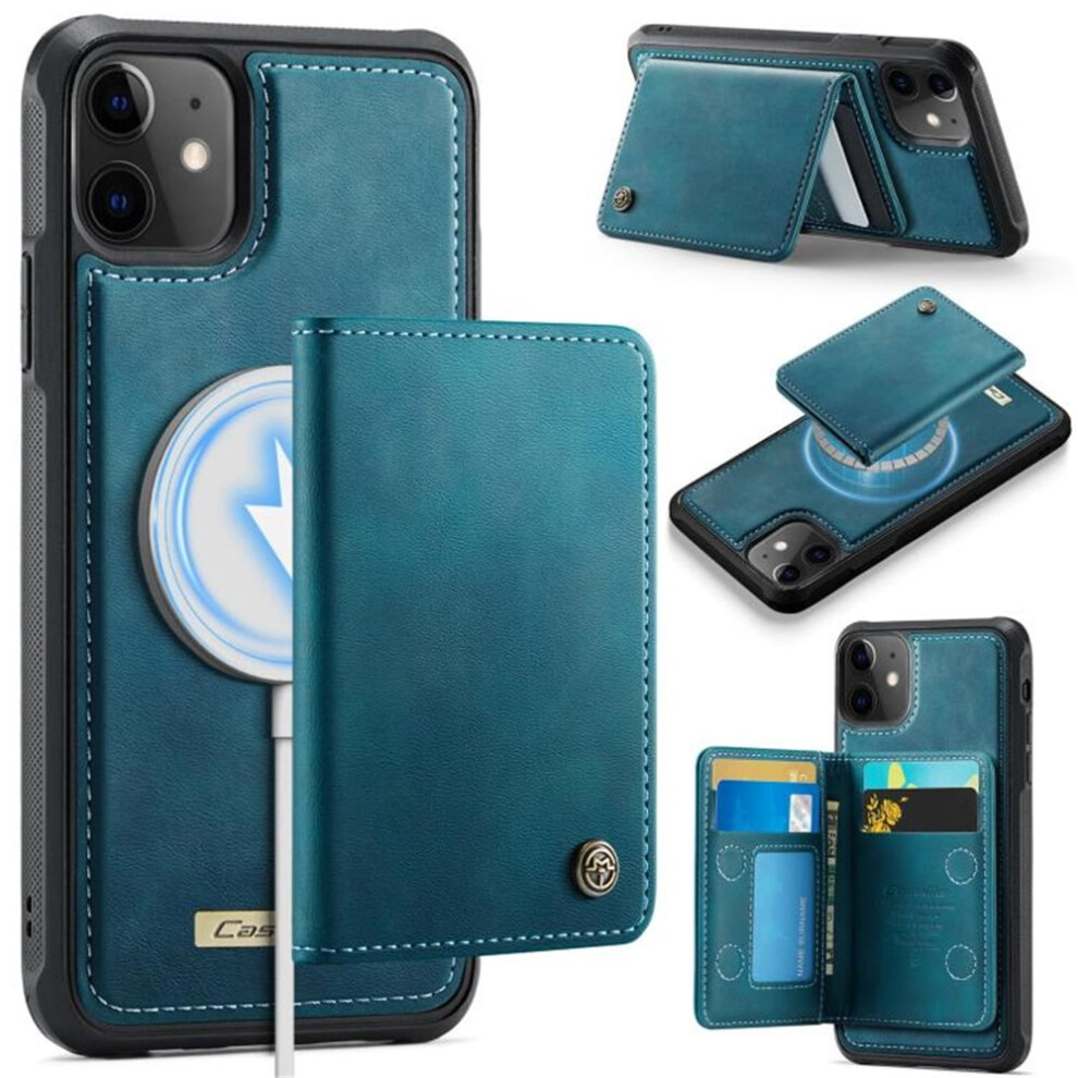 Iphone 11 Rfid-Blocking Magsafe Wallet Case Pu Leather Blue 941196042248
